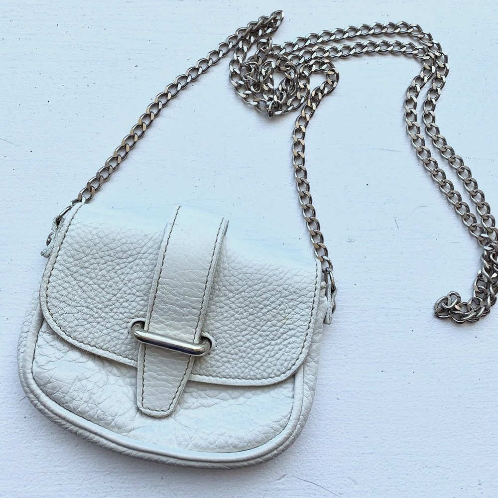 Roots leather small chain purse